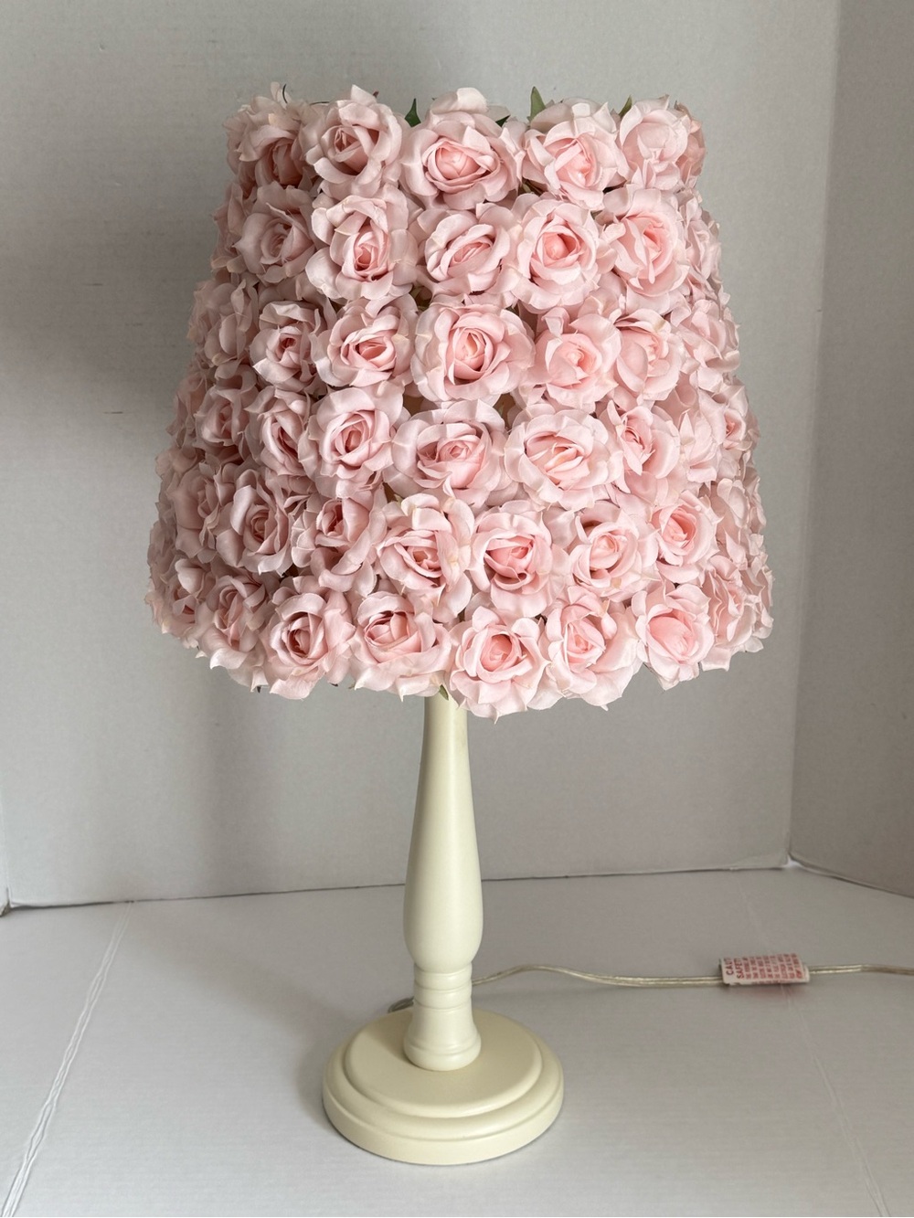 Pottery Barn Kids Rose Lamp Shade & Wooden Base Girl Nursery Room - Picture 15 of 16